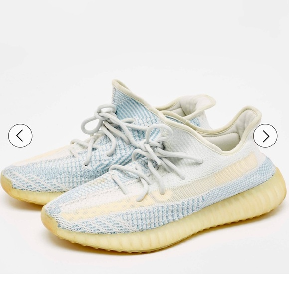 Yeezy x Adidas Blue/White Knit Fabric Boost 350 V2 Cloud White SneakersSz6 men